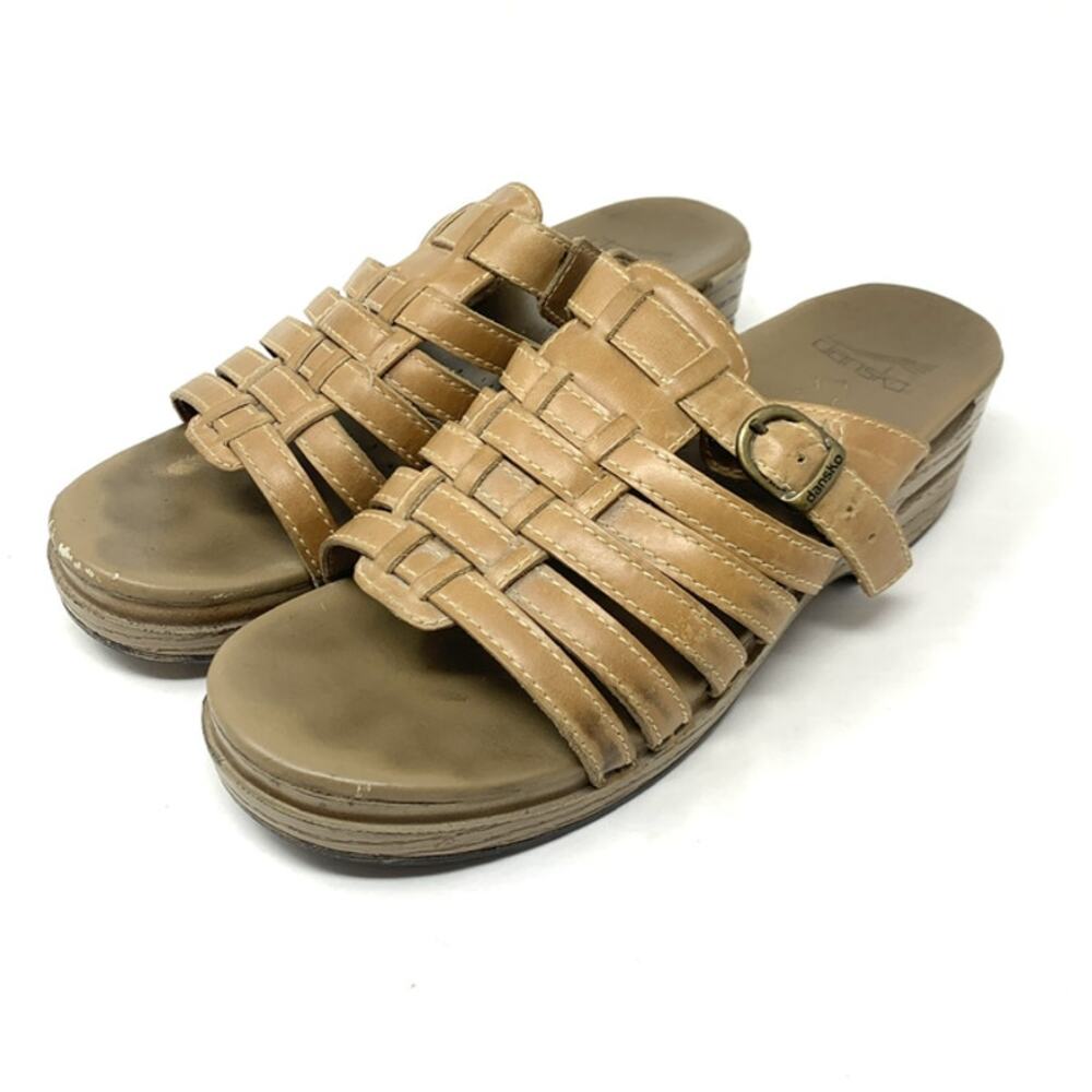Dansko Marion Tan Leather Strappy Sandals Size 39